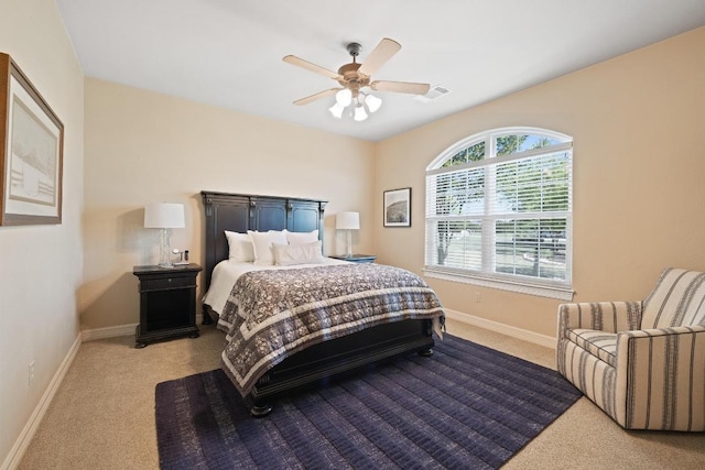 1310 Ventana Cyn, Leander, TX 78641 - bedroom featuring light colored carpet and a ceiling fan