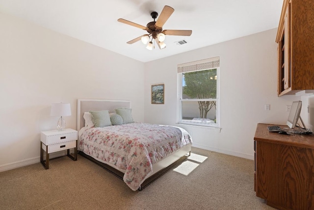 1310 Ventana Cyn, Leander, TX 78641 - bedroom featuring light colored carpet and a ceiling fan