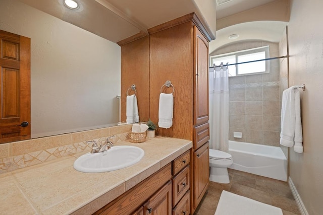 1310 Ventana Cyn, Leander, TX 78641 - bathroom with vanity and shower / tub combo with curtain