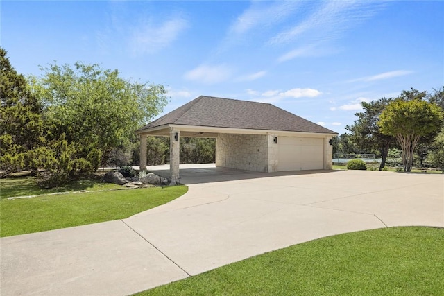 1310 Ventana Cyn, Leander, TX 78641 - view of property exterior featuring a lawn and stone siding