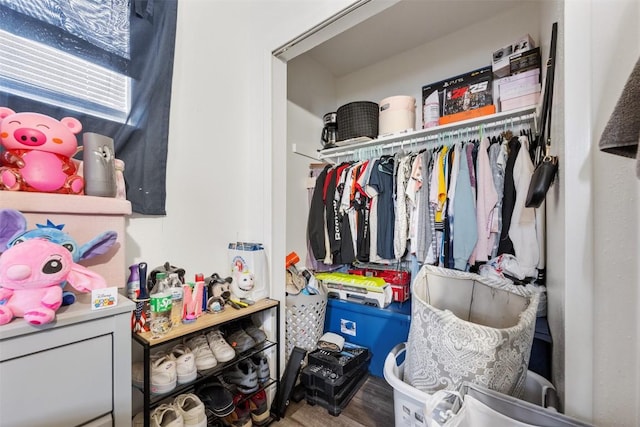 spacious closet featuring wood finished floors