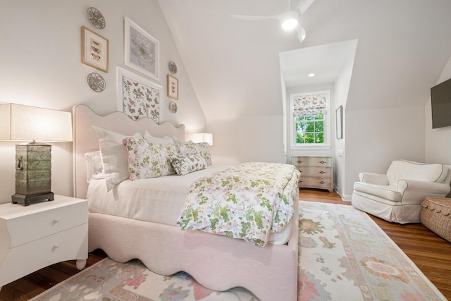 1307 Elton Ln, Austin, TX 78703 - bedroom featuring lofted ceiling and wood finished floors