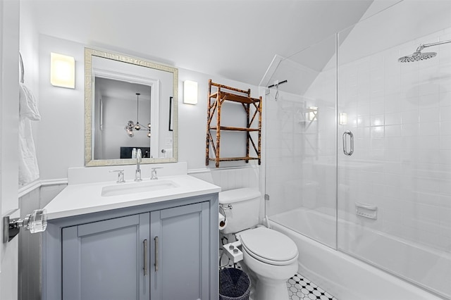 1307 Elton Ln, Austin, TX 78703 - bathroom with vanity, bath / shower combo with glass door, and tile patterned flooring