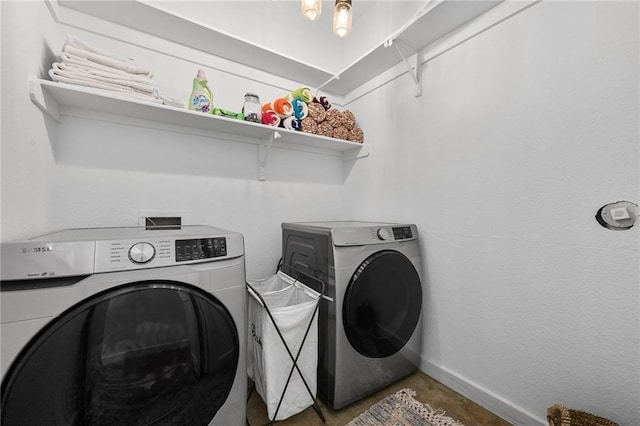 5224 Mccormick Mountain Dr, Austin, TX 78734 - washroom featuring separate washer and dryer and baseboards