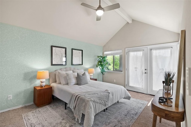 437 Venture Blvd S, Point Venture, TX 78645 - carpeted bedroom featuring access to exterior, french doors, and ceiling fan