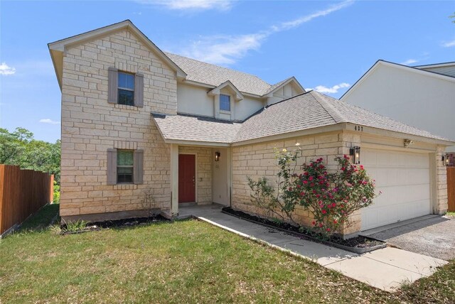 437 Venture Blvd S, Point Venture, TX 78645 - view of front of house with roof with shingles, an attached garage, and asphalt driveway