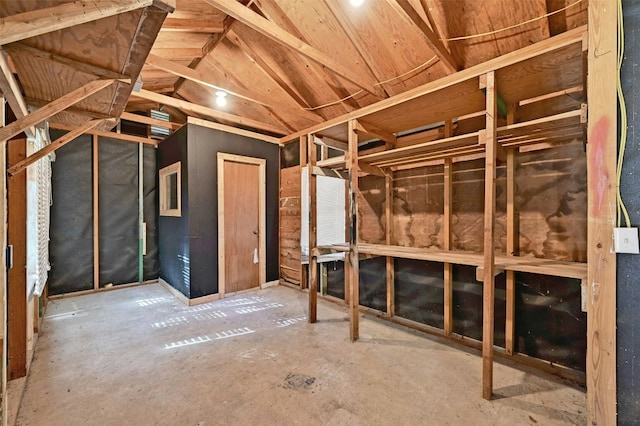 view of unfinished attic
