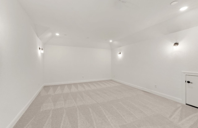 129 Elm View Dr, Georgetown, TX 78628 - below grade area with baseboards, light carpet, and recessed lighting