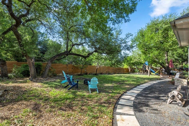 5909 Sunset Rdg, Austin, TX 78735 - view of yard with a playground
