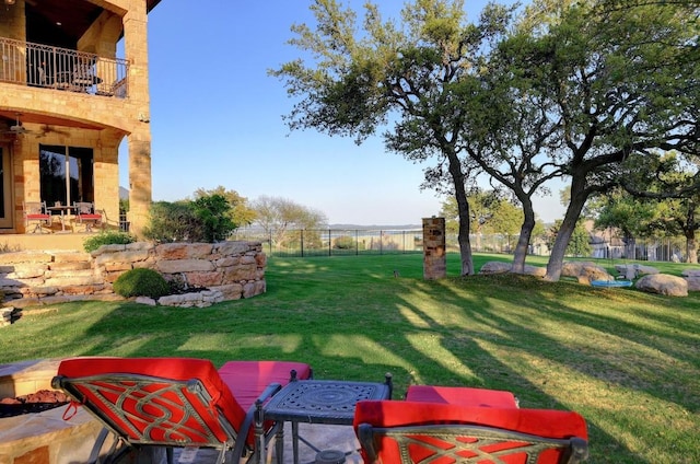 1298 Mystic Pkwy, Spring Branch, TX 78070 - view of yard with a balcony and a patio area