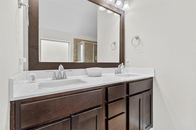 1310 Neuberry Clf, Temple, TX 76502 - bathroom with double vanity and a stall shower