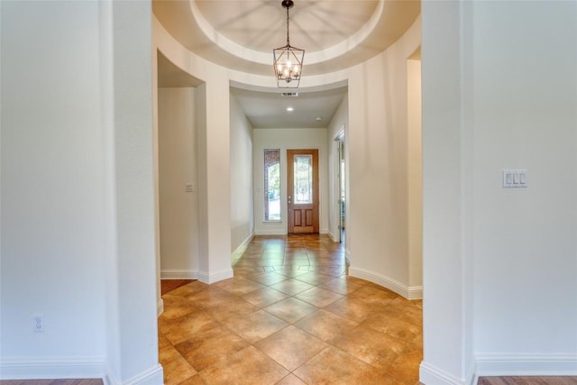 2801 Mirasol Dr, Round Rock, TX 78681 - entryway featuring a chandelier and baseboards