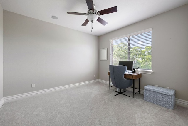 1306 High Lonesome, Leander, TX 78641 - office featuring carpet floors, ceiling fan, and baseboards