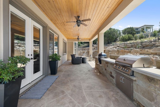 1306 High Lonesome, Leander, TX 78641 - view of patio featuring french doors and a ceiling fan