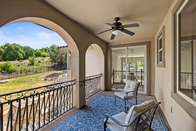 1306 High Lonesome, Leander, TX 78641 - balcony featuring ceiling fan