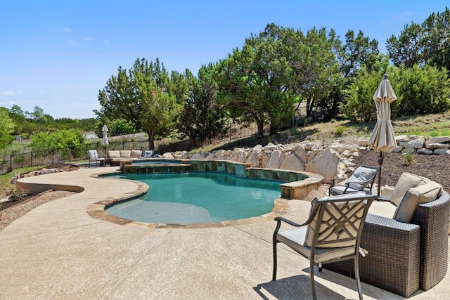 1306 High Lonesome, Leander, TX 78641 - view of swimming pool with a patio area and a pool with connected hot tub