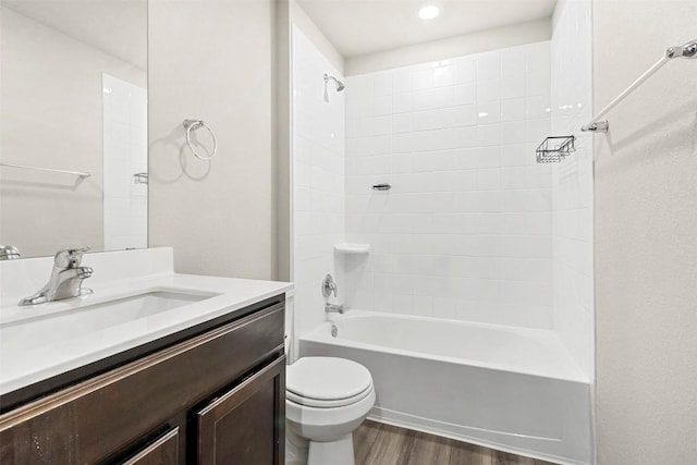 8516 Cantera Ridge Rd, Temple, TX 76502 - full bathroom featuring vanity, wood finished floors, and shower / washtub combination