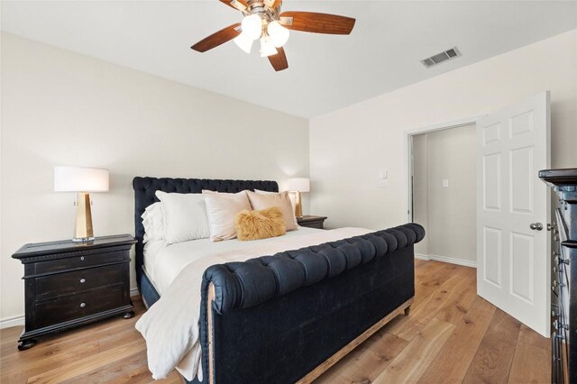 3420 Benecia Ct, Austin, TX 78738 - bedroom with light wood-style flooring and a ceiling fan