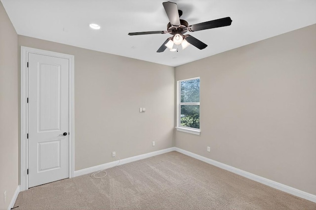 104 Double Cir, Burnet, TX 78611 - unfurnished room featuring light carpet, ceiling fan, and recessed lighting