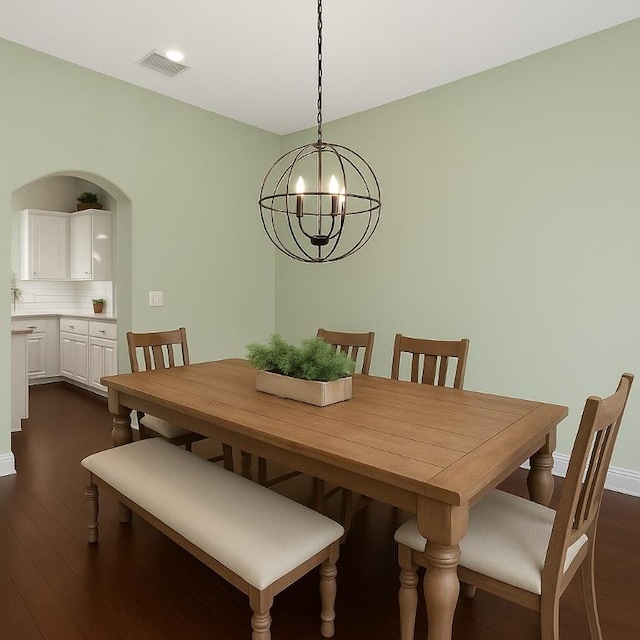 104 Double Cir, Burnet, TX 78611 - dining room with a chandelier and dark wood-type flooring