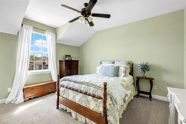 104 Double Cir, Burnet, TX 78611 - carpeted bedroom with ceiling fan and lofted ceiling