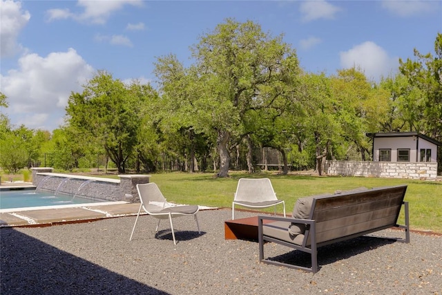 7817 Orisha Dr, Austin, TX 78739 - exterior space featuring a lawn