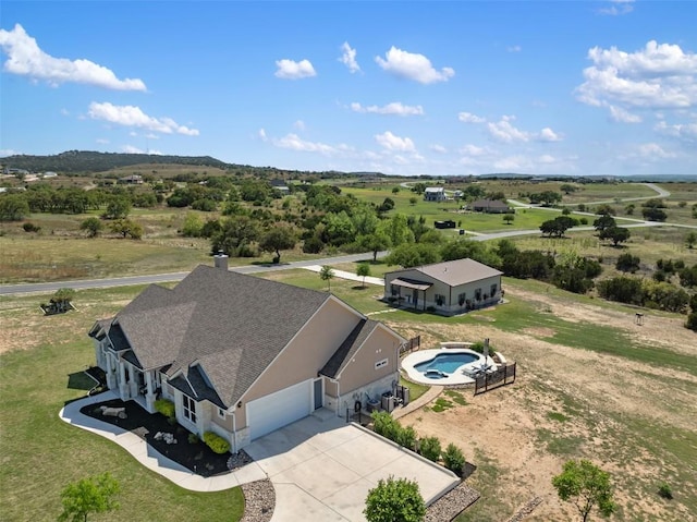 bird's eye view featuring a rural view