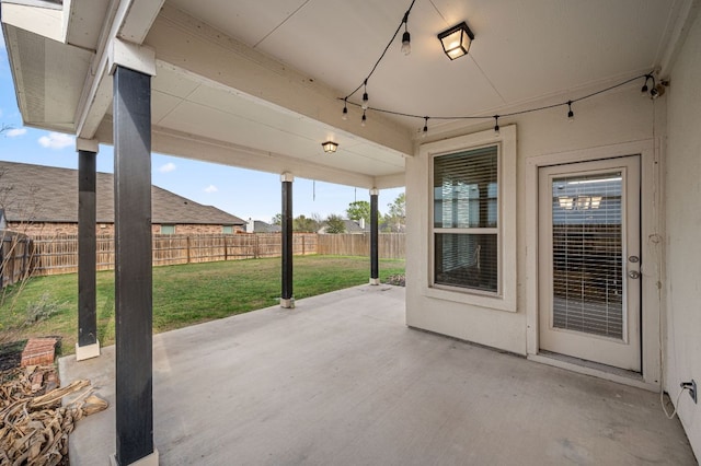 view of patio with a fenced backyard