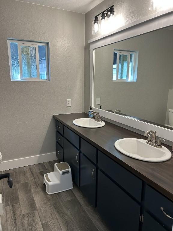 438 Eagle, Lakeway, TX 78734 - bathroom featuring toilet, wood finished floors, and a sink