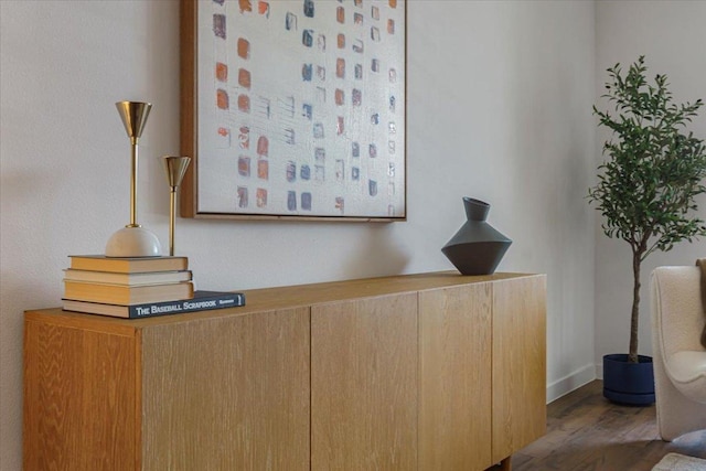 4801 Springdale Rd Unit 1107, Austin, TX 78723 - detailed view of wood finished floors and baseboards