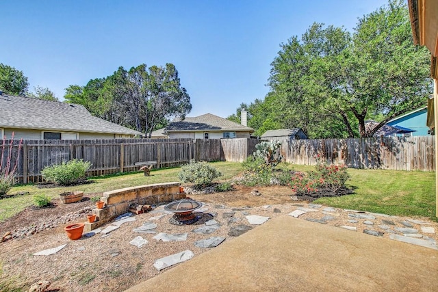 2109 Delvin Ln, Austin, TX 78728 - view of yard with a fire pit and a patio