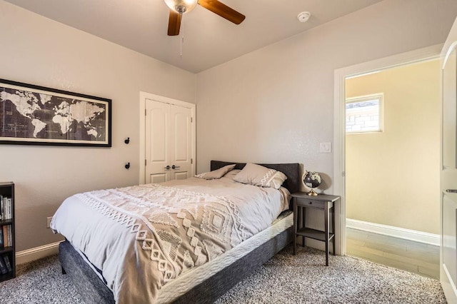 611 Algerita Dr, Georgetown, TX 78628 - bedroom with a ceiling fan and a closet
