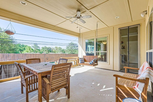 611 Algerita Dr, Georgetown, TX 78628 - view of patio with a ceiling fan and outdoor dining space