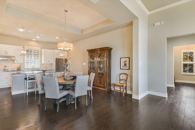 101 Amiata Ave Unit 104, Austin, TX 78734 - dining space with dark wood-style floors, recessed lighting, and a raised ceiling