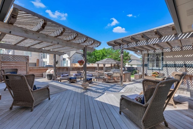 1505 Lake Forest Cv, Round Rock, TX 78665 - deck with a pergola and an outdoor hangout area