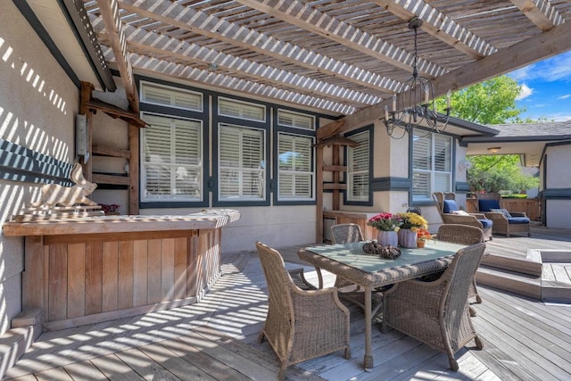 1505 Lake Forest Cv, Round Rock, TX 78665 - deck with a pergola and outdoor dining area