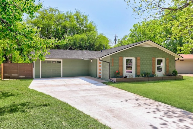 6007 Belfast Dr, Austin, TX 78723 - ranch-style house with concrete driveway, brick siding, and a garage