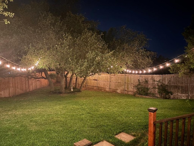 7303 Bluntleaf Cv, Austin, TX 78750 - yard at night featuring a fenced backyard