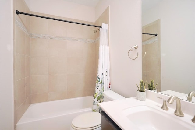 11721 Quintana Cv, Austin, TX 78739 - full bath with toilet, shower / bath combo, and vanity