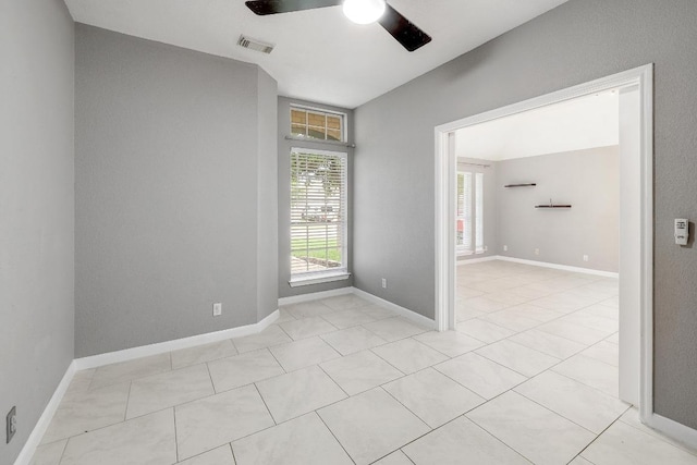 2616 Glenwood Trl, Cedar Park, TX 78613 - empty room featuring ceiling fan, light tile patterned floors, and baseboards