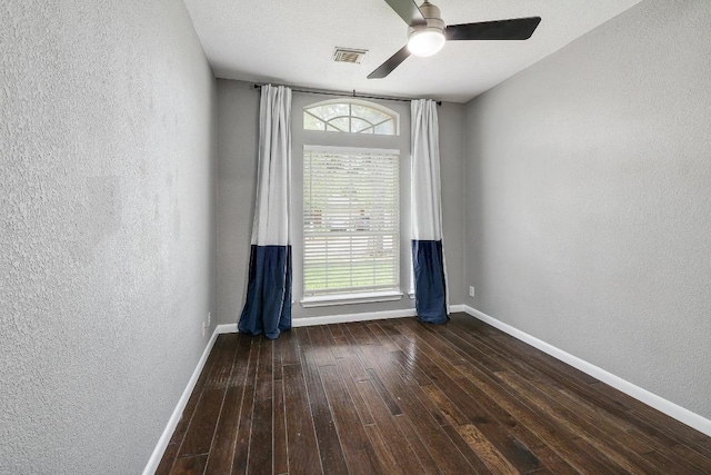 2616 Glenwood Trl, Cedar Park, TX 78613 - empty room featuring a textured wall, hardwood / wood-style flooring, baseboards, and ceiling fan