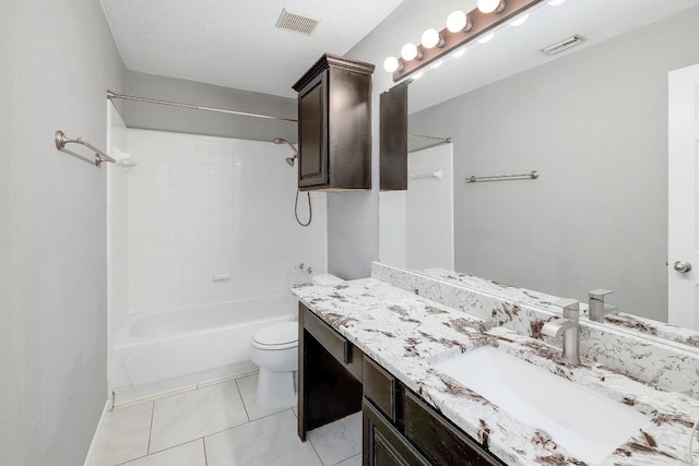 2616 Glenwood Trl, Cedar Park, TX 78613 - full bathroom with vanity, washtub / shower combination, toilet, and tile patterned floors