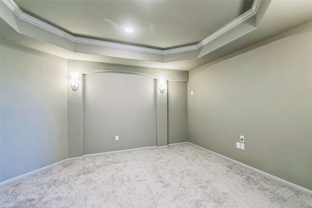 18705 Alonso Pl, Austin, TX 78738 - carpeted spare room with a tray ceiling and ornamental molding
