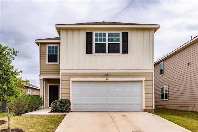 196 Thistle Ln, Maxwell, TX 78656 - view of front of house featuring board and batten siding, an attached garage, and driveway