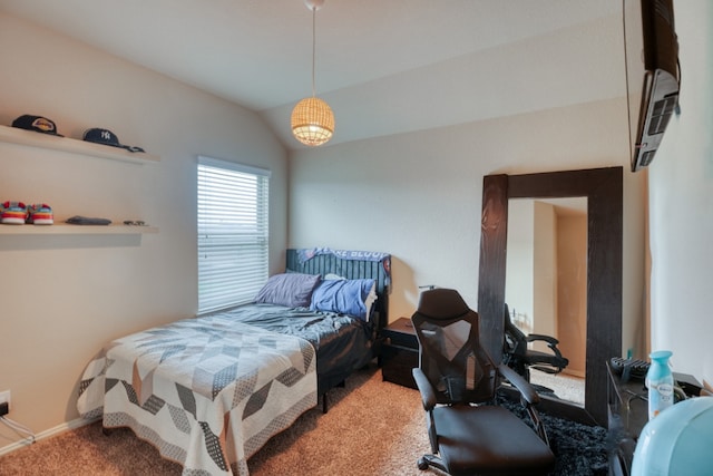 5917 Moriano Cv, Round Rock, TX 78665 - carpeted bedroom with lofted ceiling and baseboards