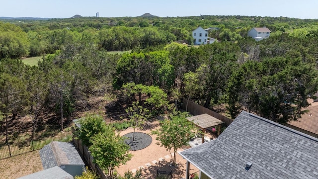 aerial view with a forest view