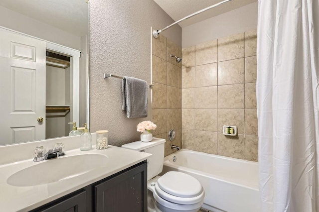 2632 Century Park Blvd Unit 3, Austin, TX 78727 - full bath with toilet, shower / tub combo with curtain, vanity, and a textured wall