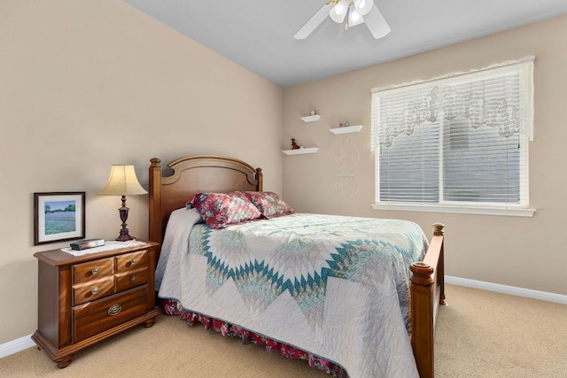 108 Chuckwagon Trl, Georgetown, TX 78633 - bedroom with light colored carpet and ceiling fan