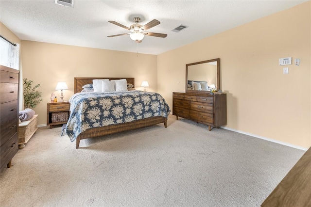 bedroom featuring carpet floors, a ceiling fan, and baseboards