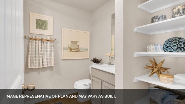 395 Morning Glory Loop, Kyle, TX 78640 - bathroom with vanity and toilet
